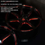 Tesla Model Y RVRN RV-MH092 forged 19 inch wheels featuring custom black with red styling, lightweight construction and performance fitment