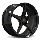 RVRN RV-ML01 black 5 spoke forged wheel for Lamborghini performance applications with custom forged monoblock construction