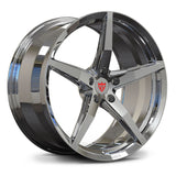 RVRN RV-ML01 chrome Lamborghini Temerario forged wheel featuring custom 5 spoke design and performance-focused forged construction