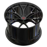 RVRN RV-MR01 black 6-lug forged wheels with deep concave Y spoke design for GMC performance truck applications