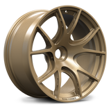RV-MR01 forged center lock style Y-spoke wheel matte gold finish transparent background