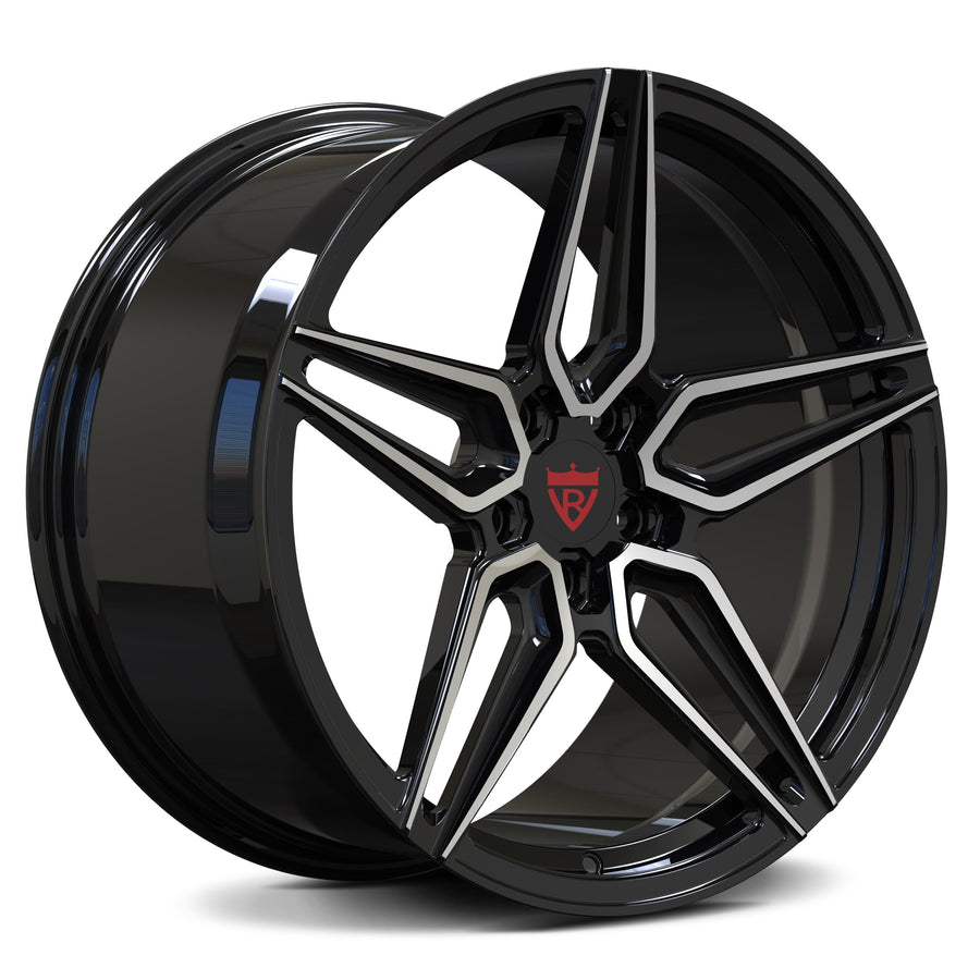 RVRN RV-MR02 custom forged 5 star wheels for Porsche Panamera black rims lightweight performance design