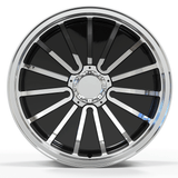Custom forged GMC truck rims RV-MR04 featuring black and polish finish with premium multi spoke styling