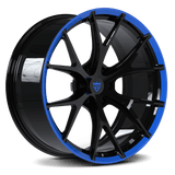 RVRN RV-MR05 black and blue forged Ram 1500 wheels featuring lightweight construction and custom Y spoke styling