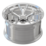Custom forged Y spoke Audi wheels RV-MR05T in diamond polished aluminum with performance-focused structure