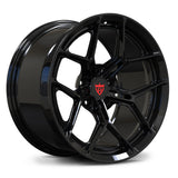 MR615 forged monoblock wheel in gloss black with deep concave Y-spoke design