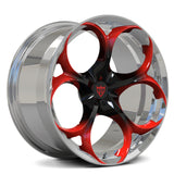 Red RV-MS016 forged wheels for corvette aggressive performance styling