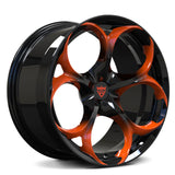 Orange forged wheels for corvette RV-MS016 custom lightweight wheel design