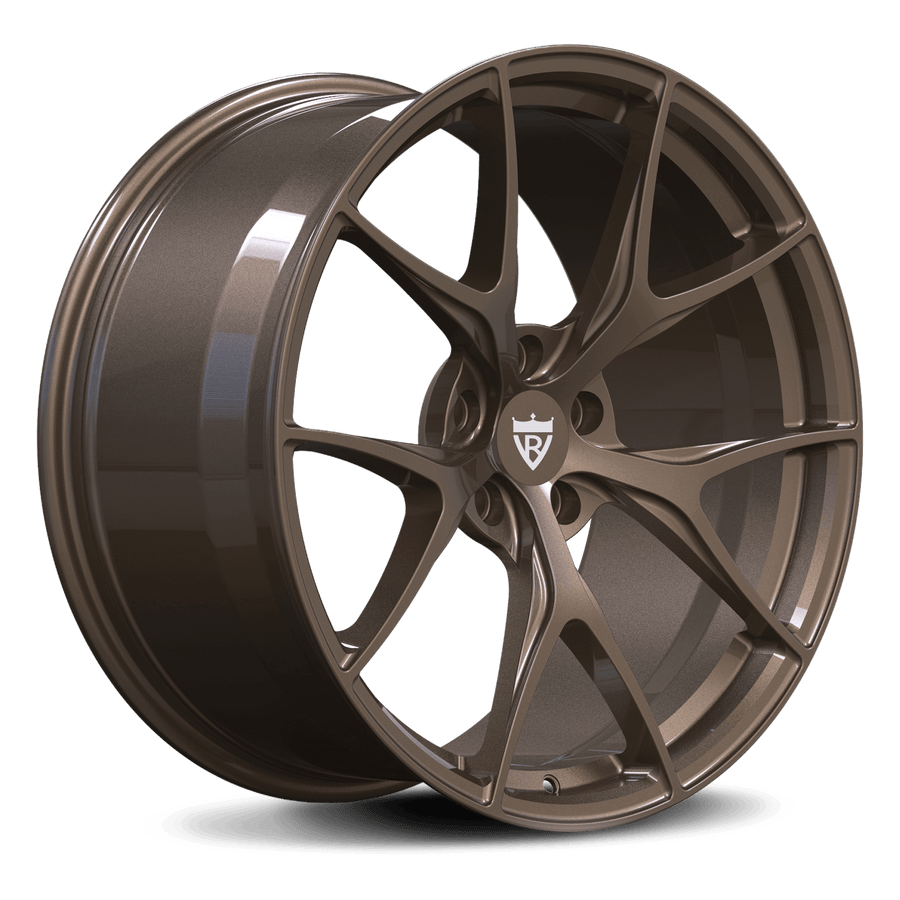 RV-MS102: CUSTOM FORGED 1 PIECE WHEELS in bronze finish, suitable for Tesla Model S wheels and lightweight rims.