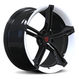RVRN RV-MS63B black and white 5 spoke wheels custom forged design, audi wheels performance styling, dual tone finish concept