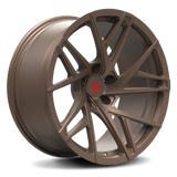 RVRN RV-MS74 custom forged concave rims in bronze finish, directional wheel design developed for Corvette performance enthusiasts seeking lightweight upgrades