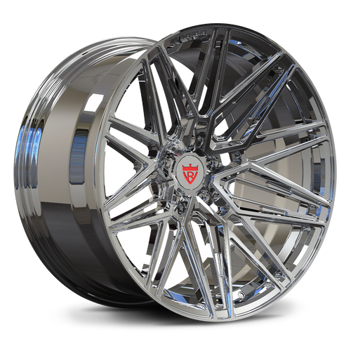 RV-MS808 forged deep concave wheel chrome finish transparent background