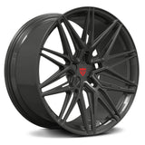 Gloss black RVRN RV-MS808 forged Corvette wheels engineered for lightweight performance, custom fitment and modern sports car styling