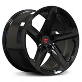 Black RVRN RV-MT02 forged 5 spoke wheel inspired by modern supercar styling and commonly configured for McLaren 720S applications