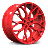 RVRN RV-MV01 black forged wheel with red accent finish engineered for aggressive luxury SUV appearance and performance