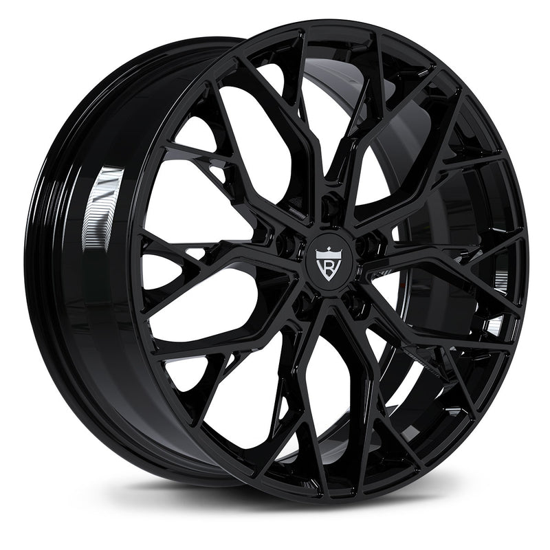RVRN RV-MV01 custom forged black rims featuring lightweight monoblock construction designed for Lamborghini Urus style performance SUV builds and premium custom fitment