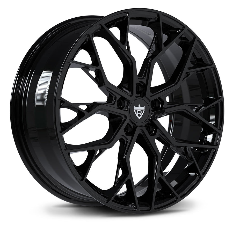 RVRN RV-MV01 custom forged black rims featuring lightweight monoblock construction designed for Lamborghini Urus style performance SUV builds and premium custom fitment