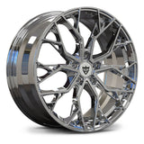 RVRN RV-MV01 forged black rims with chrome detailing designed for premium custom wheel projects and luxury performance vehicles