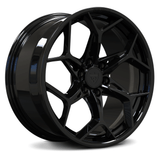 RVRN RV-MV03 black forged Corvette wheels featuring modern Y Spoke design and custom forged wheel engineering