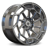 RVRN RV-S3 custom forged multi spoke wheels in chrome finish for Audi performance platforms, directional wheel styling with precision forged construction