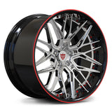 RVRN RV-T081 deep dish forged wheels corvette multi spoke black with chrome finish premium custom build