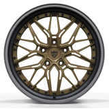 RVRN RV-T081 custom Porsche rims with black and copper deep dish forged wheel design for Porsche performance builds