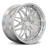 RVRN RV-T081 chrome deep dish wheels for Porsche 718 with custom forged 2-piece step lip construction