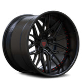 RVRN RV-T081 All Matte Black forged wheels for Dodge Challenger, lightweight deep dish wheels with custom fitment