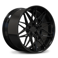 RVRN RV-T081 hidden screws forged wheels in gloss black designed for modern Corvette C8 Z06 aftermarket wheel setups