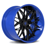 RVRN Wheels RV-T081 BMW M3 Competition deep dish forged wheels with blue and black custom finish