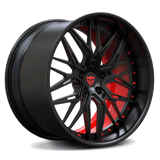 Red and black custom corvette c8 z06 deep dish wheels ,RVRN RV-T081 custom forged 2-piece rims series 