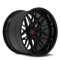 dodge challenger hellcat custom wheels, all glossy black with 20x10 and 20x11 size and deep lip style-RVRN Forged 2-Piece RV-T081 Series