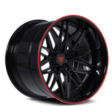 RVRN RV-T081 custom forged deep dish wheels for Ford Mustang Shelby GT500 in Gloss Black finish