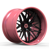Side perspective of RV-T081 forged performance truck wheels emphasizing stance and fitment geometry
