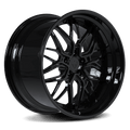 Custom forged black RV-T081 step lip wheel for Dodge Challenger Hellcat by RVRN Wheels, machined from aerospace-grade 6061-T6 aluminum.