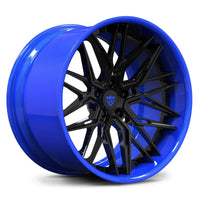 RVRN RV-T081 black and blue 2-piece deep dish forged wheel for 2024 Toyota GR86 builds