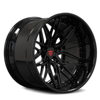 RVRN RV-T081 gloss black 2-piece deep dish wheel with a multi-spoke face for Toyota GR86 builds