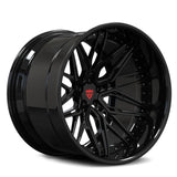 RVRN RV-T081 gloss black 2-piece deep dish wheel with a multi-spoke face for Toyota GR86 builds