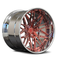 RVRN RV-T081 polished rose gold deep dish forged wheel for a Toyota GR86 performance build
