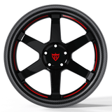 RVRN forged 6 spoke rims black and red finish lightweight performance wheels for Audi