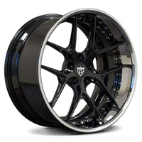 RV-DR08 chrome barrel detail shot showing premium forged machining and deep dish structural finish