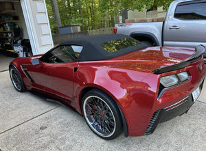 red c7 corvette z06 with deep dish wheels flush fitment custom forged rims