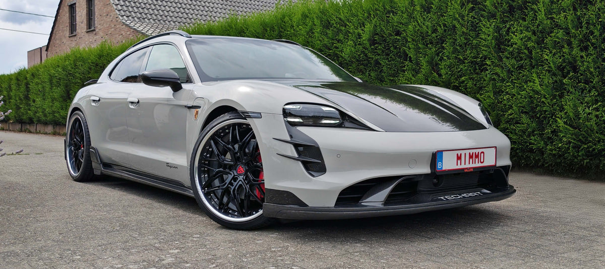 Stylish RVRN Wheels on a custom forged electric vehicle showcasing RVRN Vehicle Gallery aesthetics.