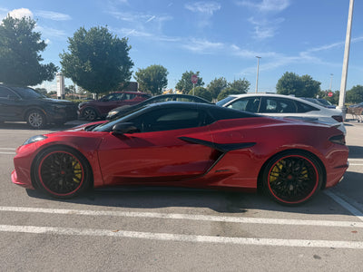 C8 Corvette E-Ray on RVRN custom forged wheels RV-T081 20x10 front wheel close-up