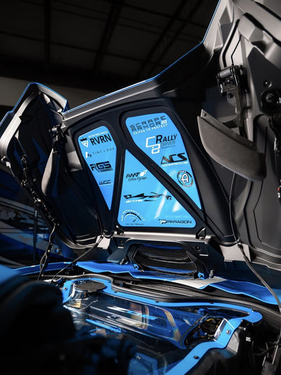 RVRN RV-T081 2025 Corvette C8 Z06 Close-Up Rear Wheel 21x13 Gloss Black with Rapid Blue Lip & Screws