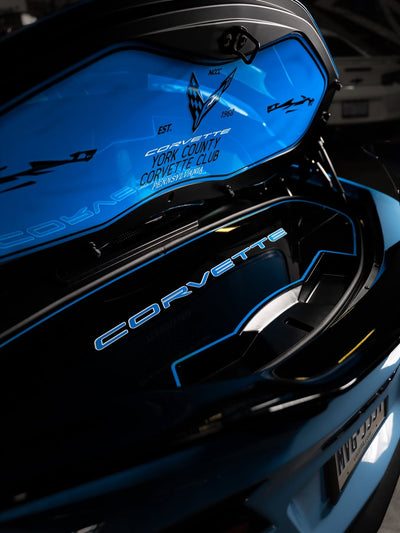 RVRN RV-T081 2025 Corvette C8 Z06 Front Wheel Installed Gloss Black 20x10 Deep Lip