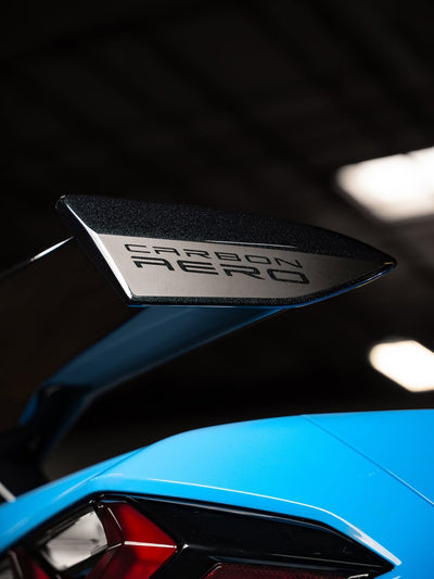 RVRN RV-T081 2025 Corvette C8 Z06 Close-Up Rear Wheel 21x13 Gloss Black with Rapid Blue Lip & Screws