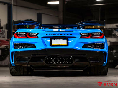 RVRN RV-T081 2025 Corvette C8 Z06 Front Wheel Installed Gloss Black 20x10 Deep Lip