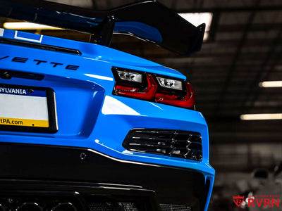 RVRN RV-T081 2025 Corvette C8 Z06 Side View Showing 20x10 Front & 21x13 Rear Wheels
