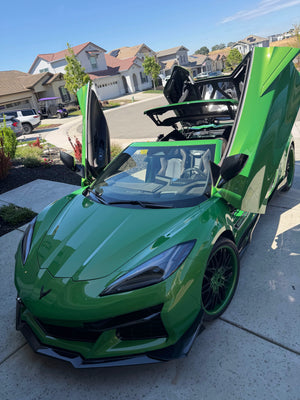 green corvette c8 e-ray custom wheels deep dish forged rv t081 flush fitment